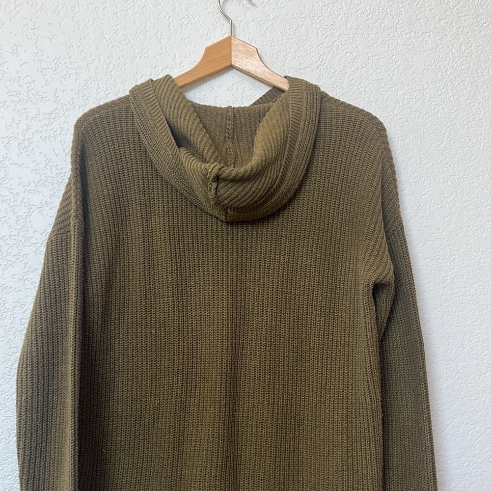 Cynthia Rowley Hoodie Sweater Cable Knit Green size Small - Picture 9 of 12